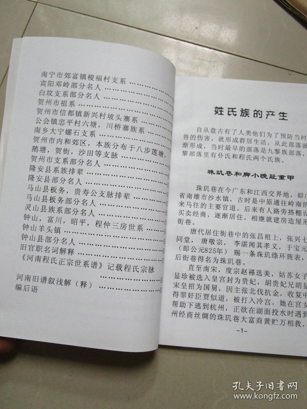 程氏家族谱(程咬金,程颢,程颐后裔)