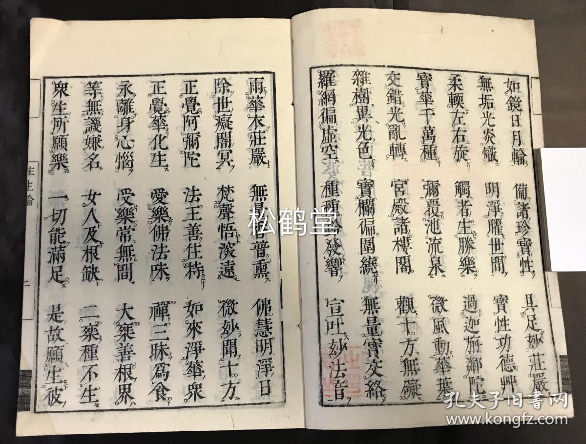《往生论注卷》1套2册上下2卷全,内页题《无量寿经优婆提舍愿生偈婆薮