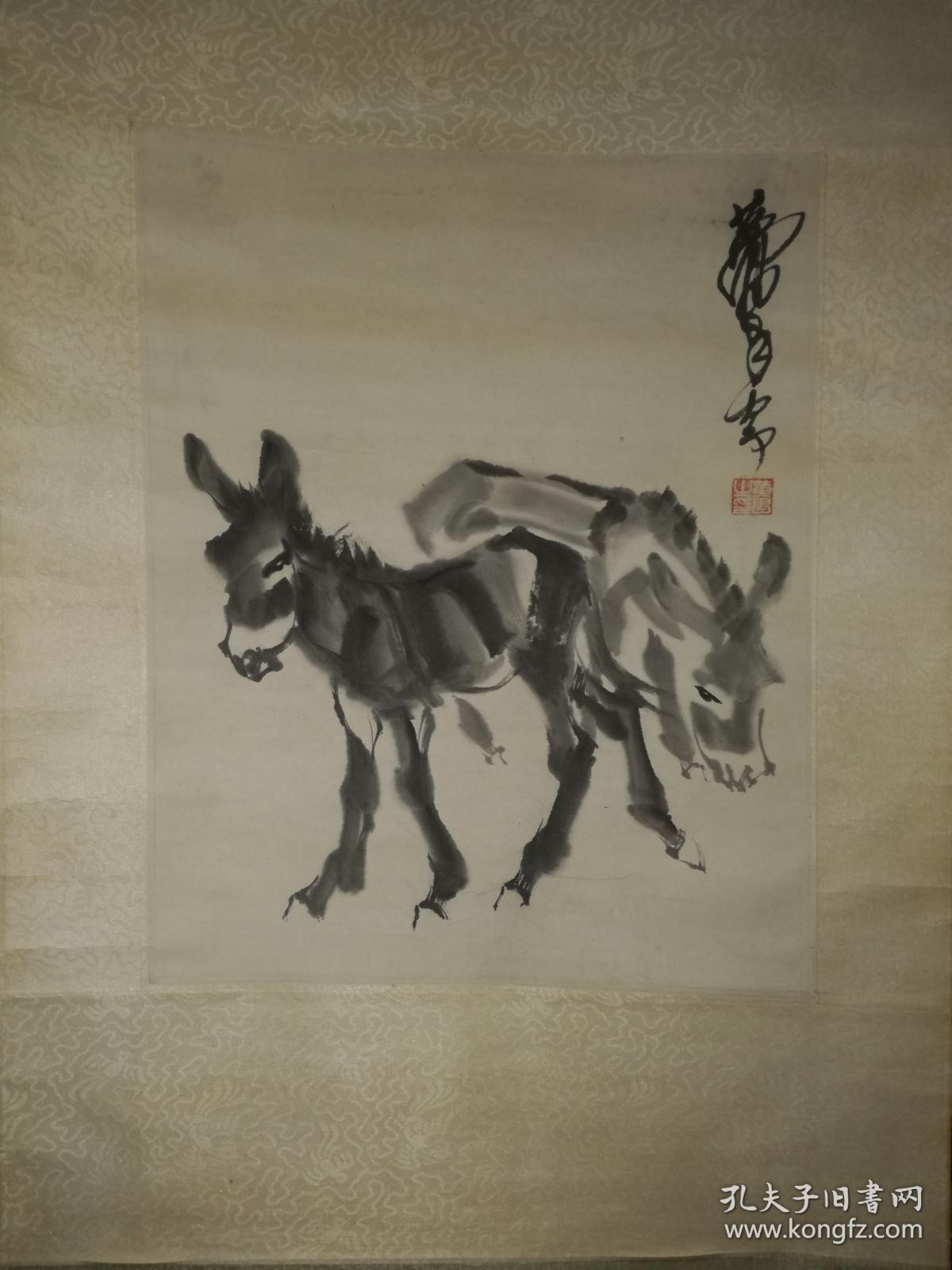 黄胄花鸟立轴《驴》