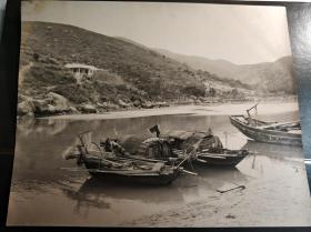 民国时期香港新界沙龙银盐大尺幅老照片一张