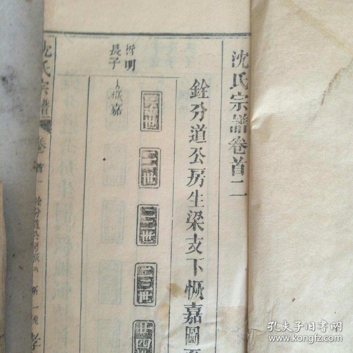 民国孝友堂沈氏宗谱26本码高30余厘米只4本有沈氏宗谱笺条编号顺序请