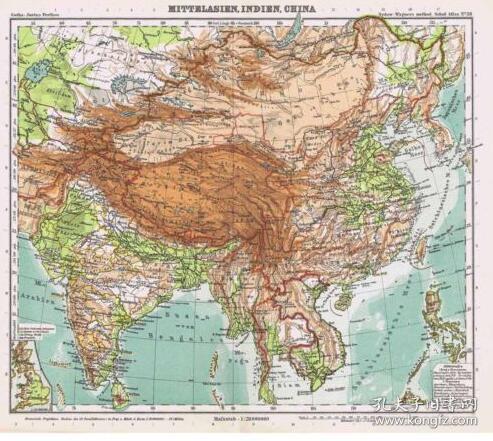 1926年彩绘中国地图