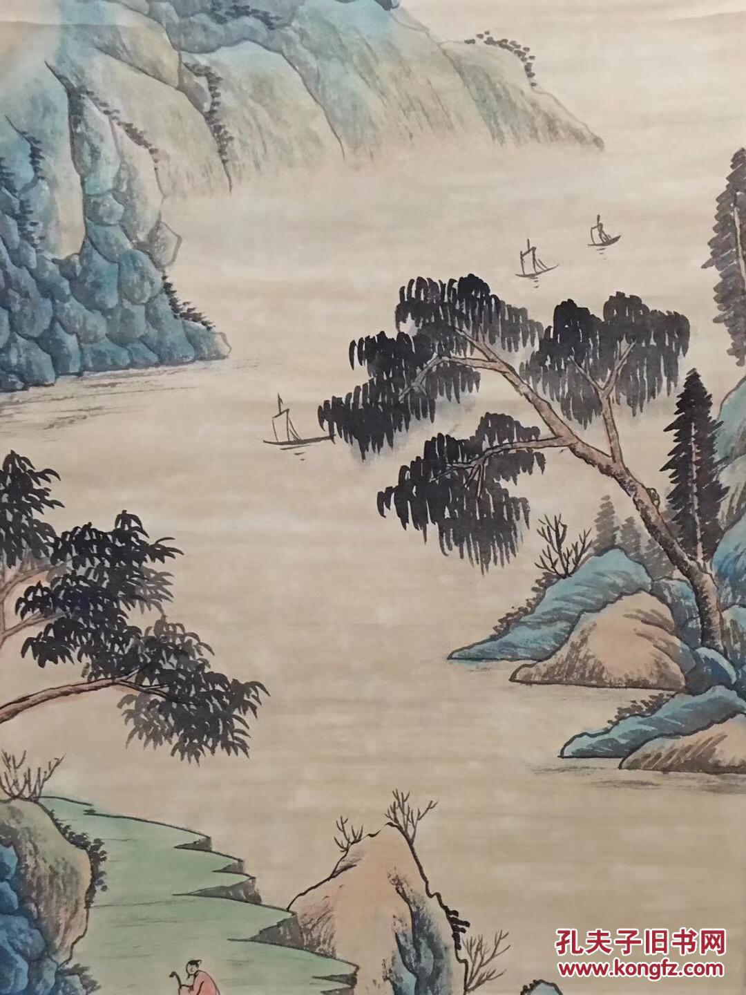 唐伯虎款 山水画,四尺手绘作品,尺寸:190*88cm左右