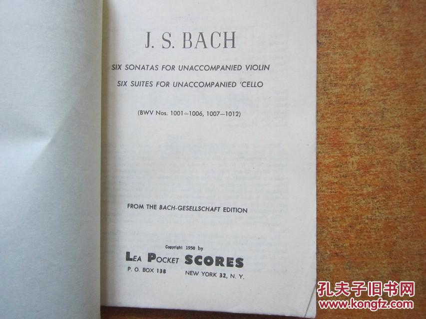 【图】巴赫-6首无伴奏小提琴奏鸣曲 6首无伴奏