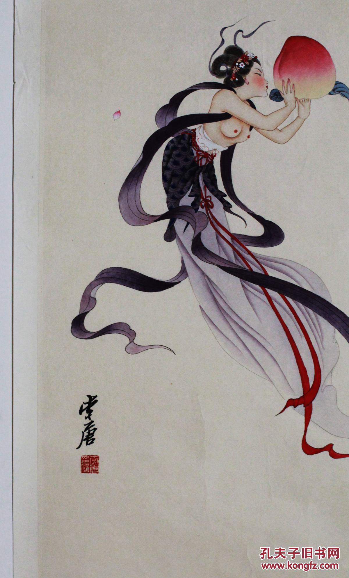 【李唐】辽宁籍当代佛教艺术画家【飞天献寿】