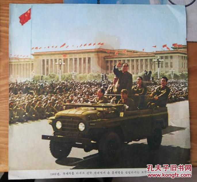 1966年毛主席检阅红卫兵【剪画】和一枚辞典合售 d2