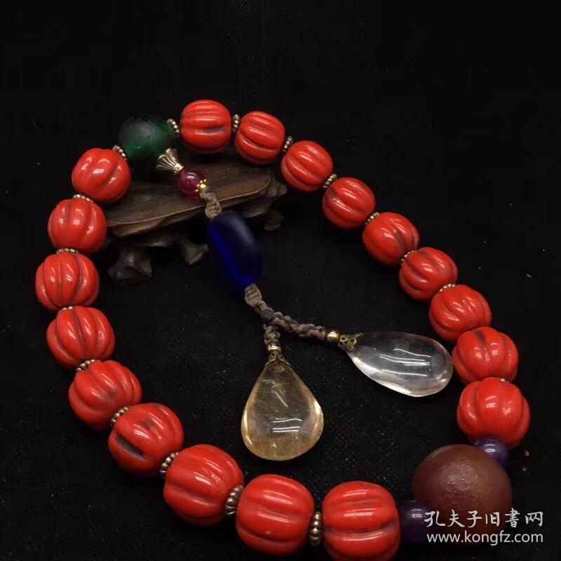 上等琉璃十八子手持佛珠佛消病避邪之灵物