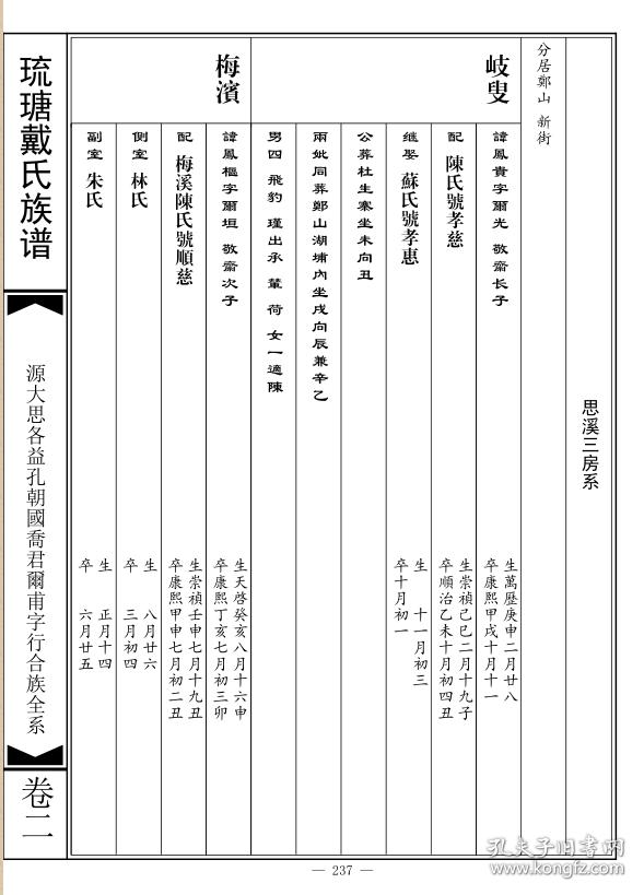 戴氏族谱 【复印本】 南安琉瑭 维清公支 十卷 16开 2300页 【 成品