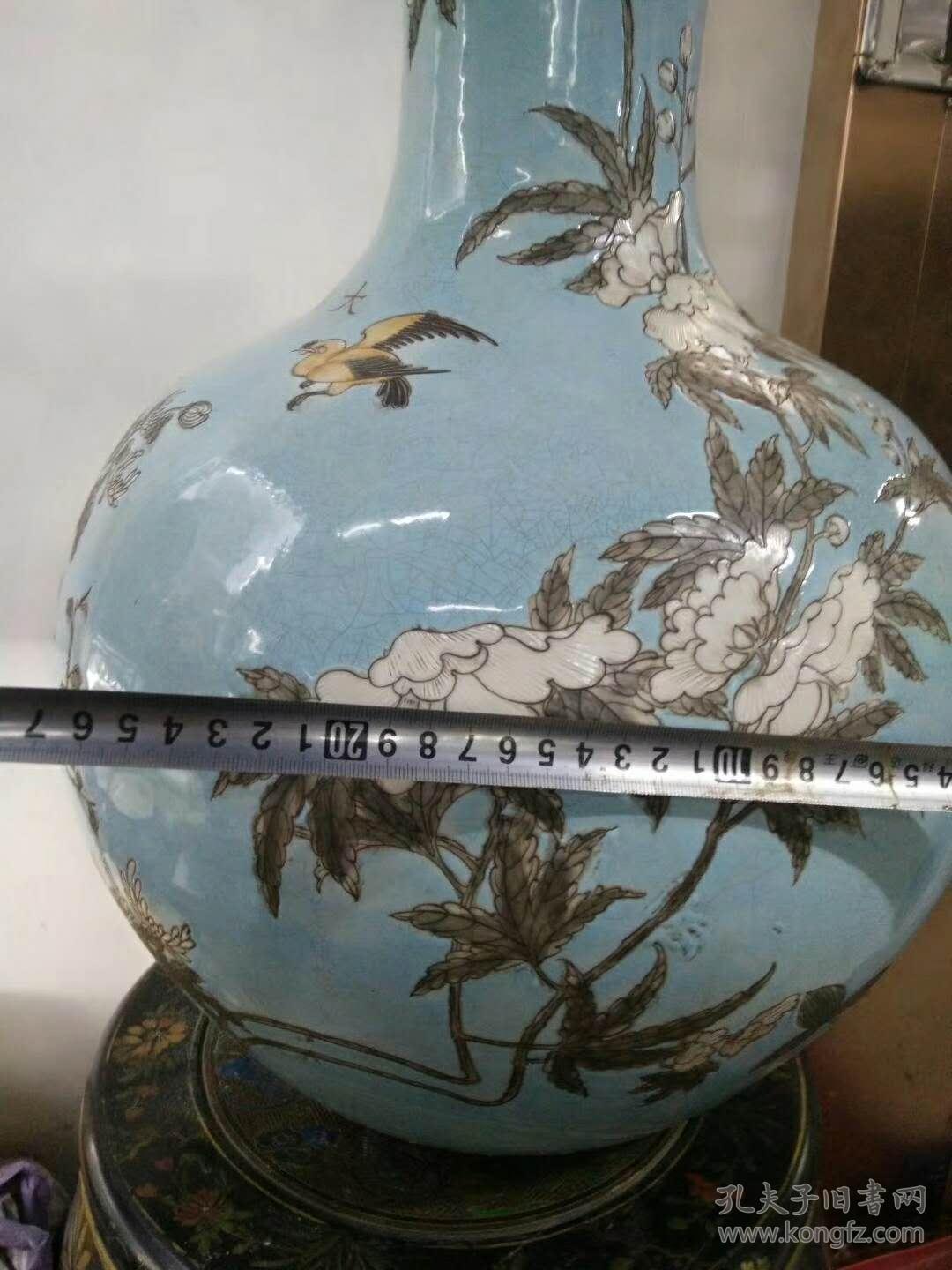 清代大雅斋天球瓶,全品到代,高55公分