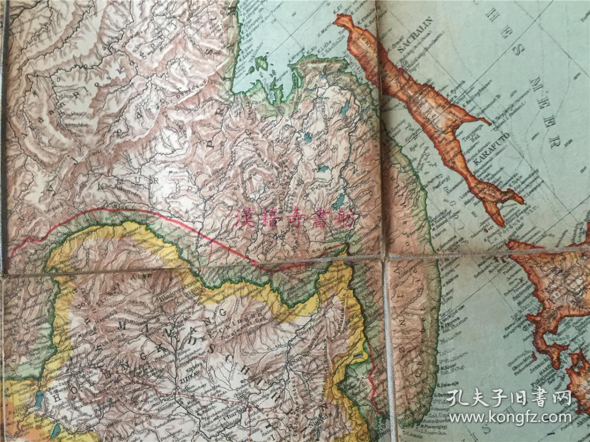 珍贵的18世纪古地图:西伯利亚俄国地图,北冰洋,清朝北部,日本.