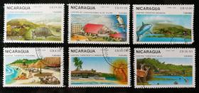 外邮：1989年，尼加拉瓜“海岸风景”邮票（6全，盖销）