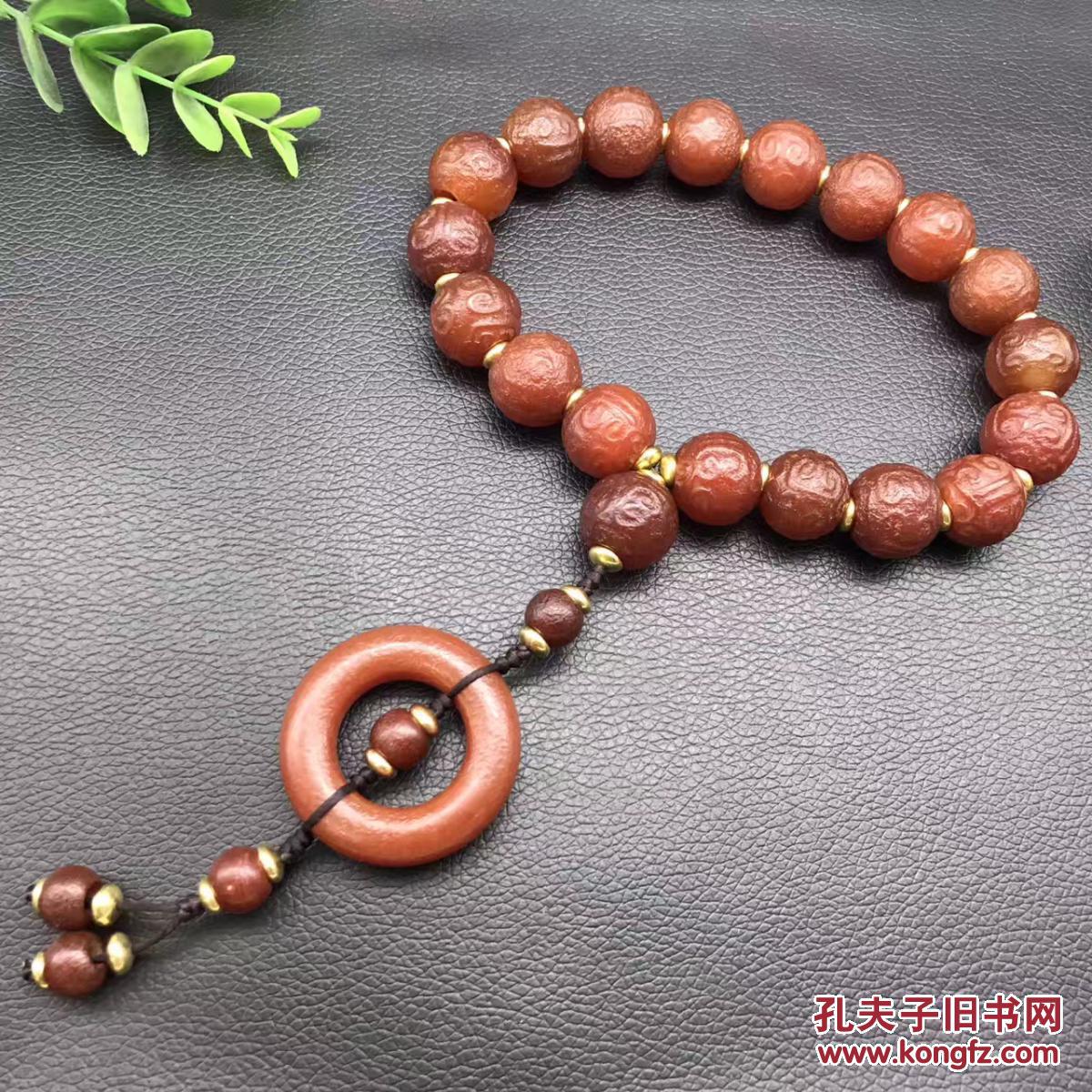 红玛瑙佛珠18颗 玛瑙十八子佛珠