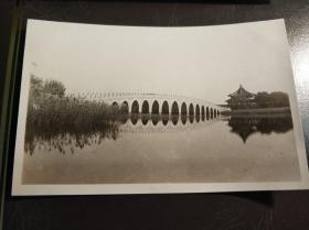 民国北京颐和园十七拱桥照片一张