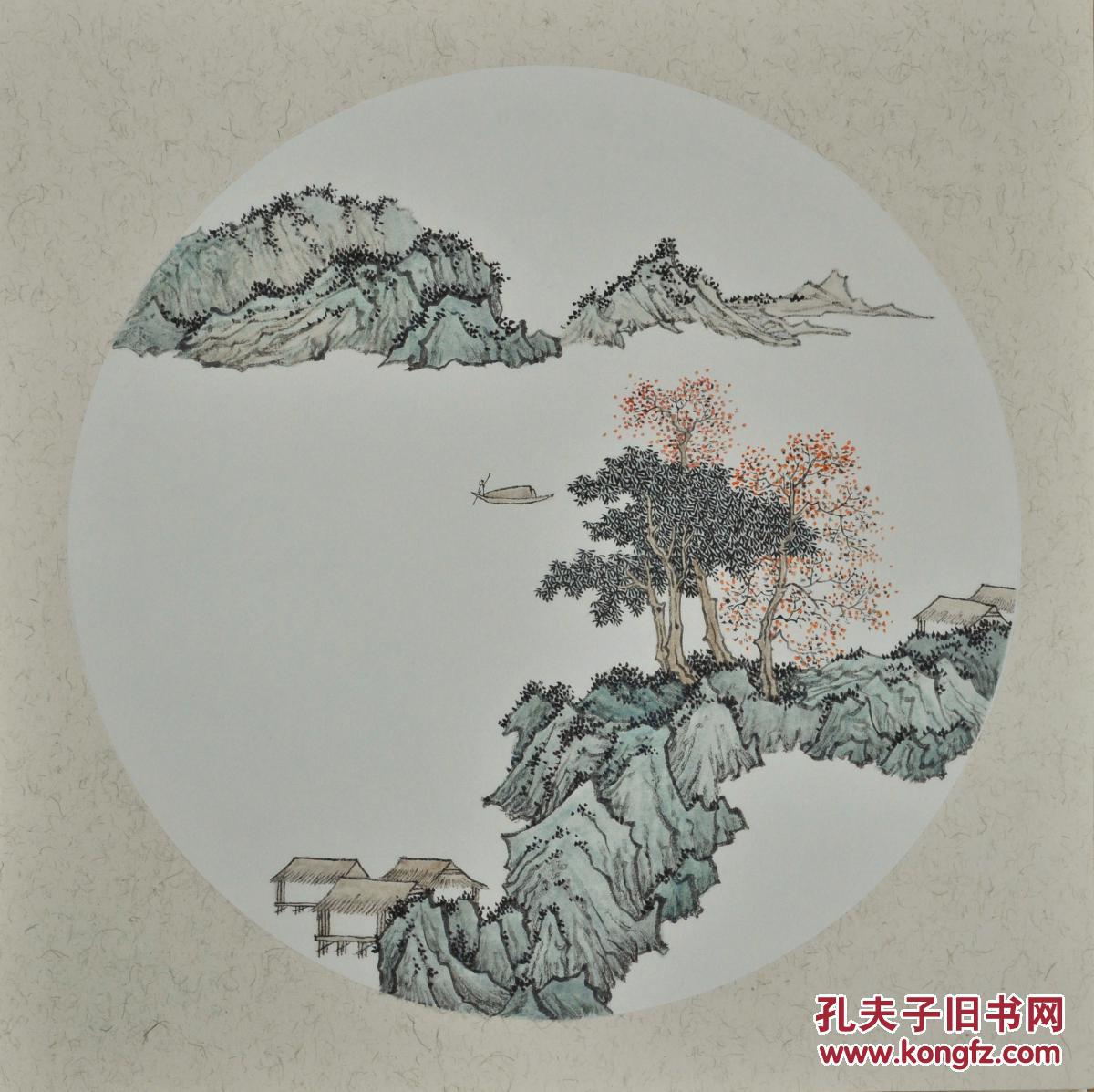 中国画 山水画 团扇 字画 仿古画 古意山水画 拍品编号:29763075