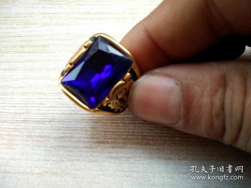 清代天然老凤祥蓝宝石戒指