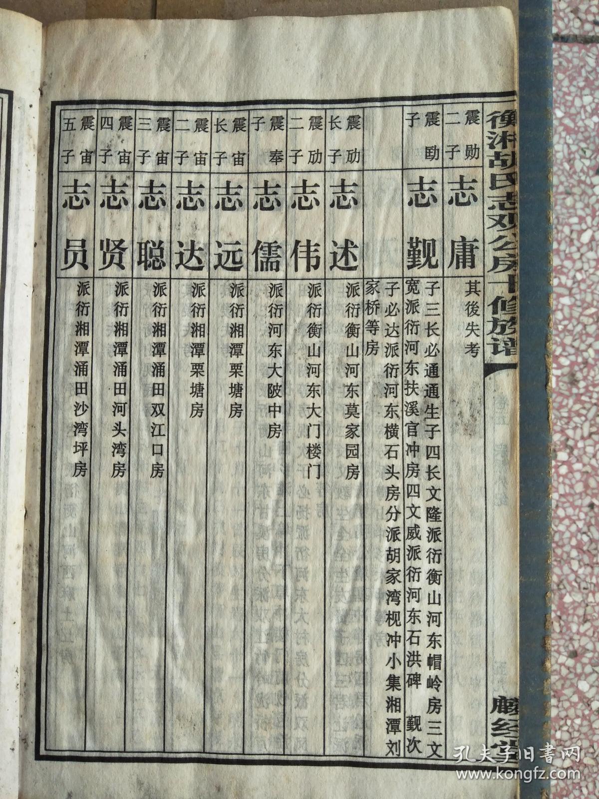 胡氏族谱【麟经堂】湖南衡湘 志观公支 (卷五) 线装 双折页 16开 60页