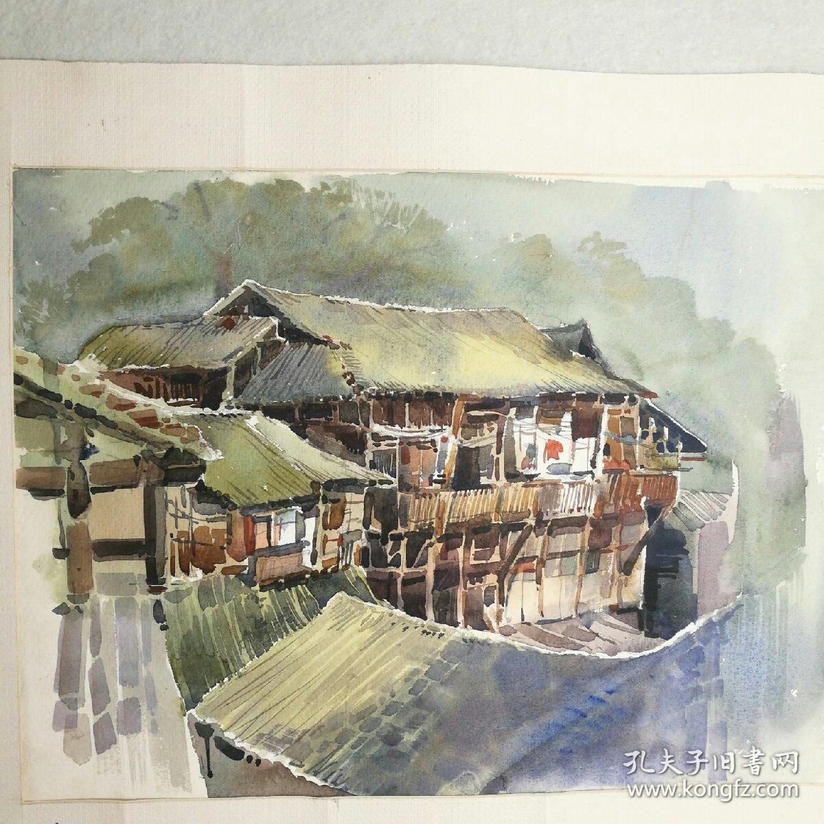(湖北美术学院水彩画研究生在读,潜力股青年画家 水彩画《老房子