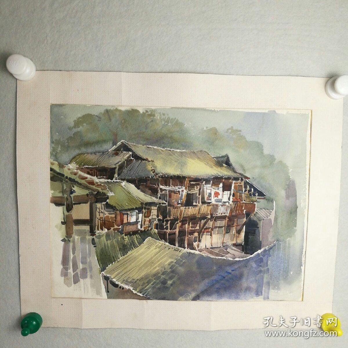 (湖北美术学院水彩画研究生在读,潜力股青年画家 水彩画《老房子》
