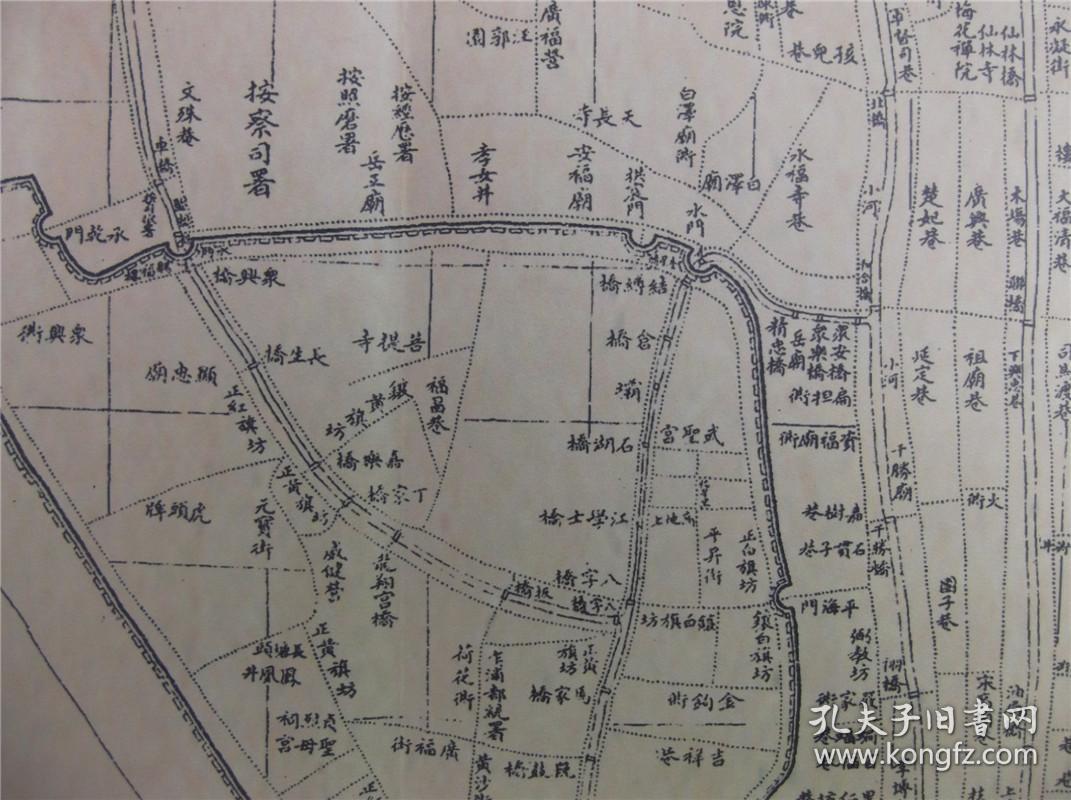 1892浙江省城图 浙江古旧地图系列 对开地图
