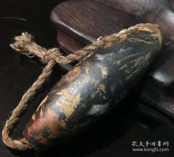 珍藏天珠 藏传珍品九页岩天珠 西藏天降石 藏密七宝之