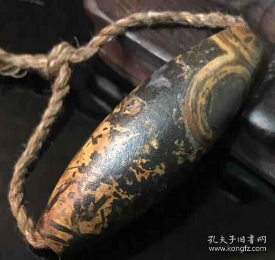 珍藏天珠 藏传珍品九页岩天珠 西藏天降石 藏密七宝之