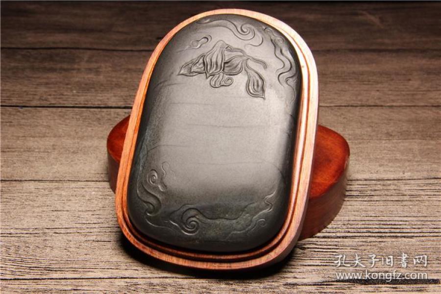 砚台 歙 砚精品 砚台/幽香清远/老坑金星眉纹黑龙尾收藏观赏端 砚