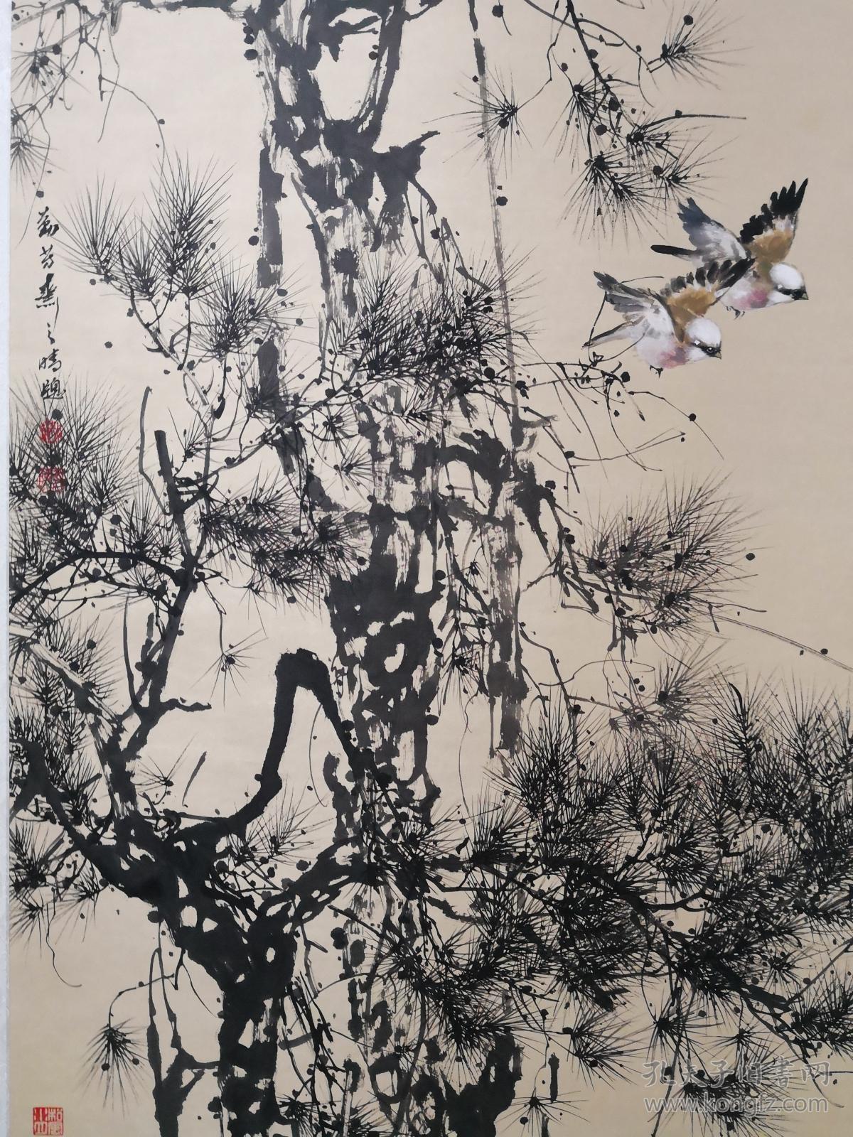 顾青蛟精品花鸟四尺整张