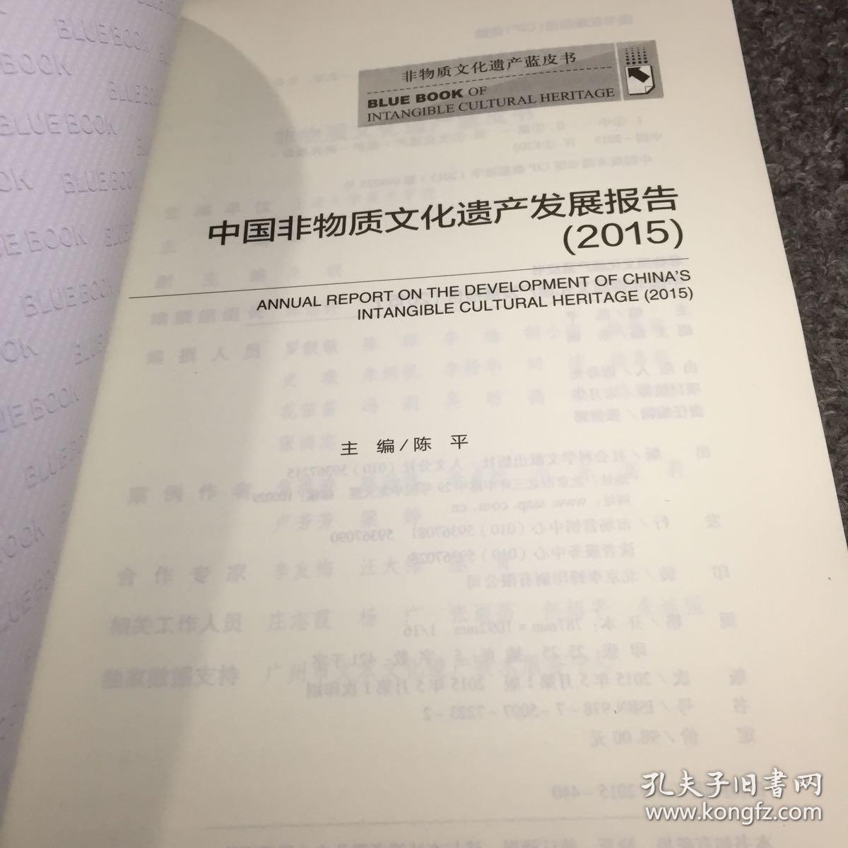 非物质文化遗产蓝皮书:中国非物质文化遗产发展报告(2015)