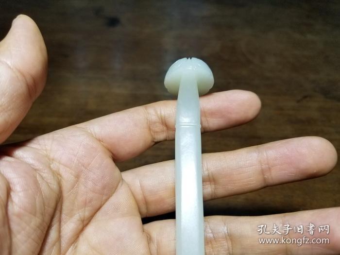 明代如意寿字纹旧玉老玉古玉青白玉白玉发簪白玉簪子