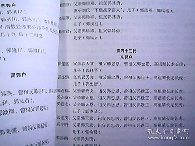 山西孝义临水独贤里正七甲郭氏族谱郭子仪后裔