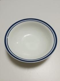 中国出口外销瓷碗，双蓝杠瓷碗。