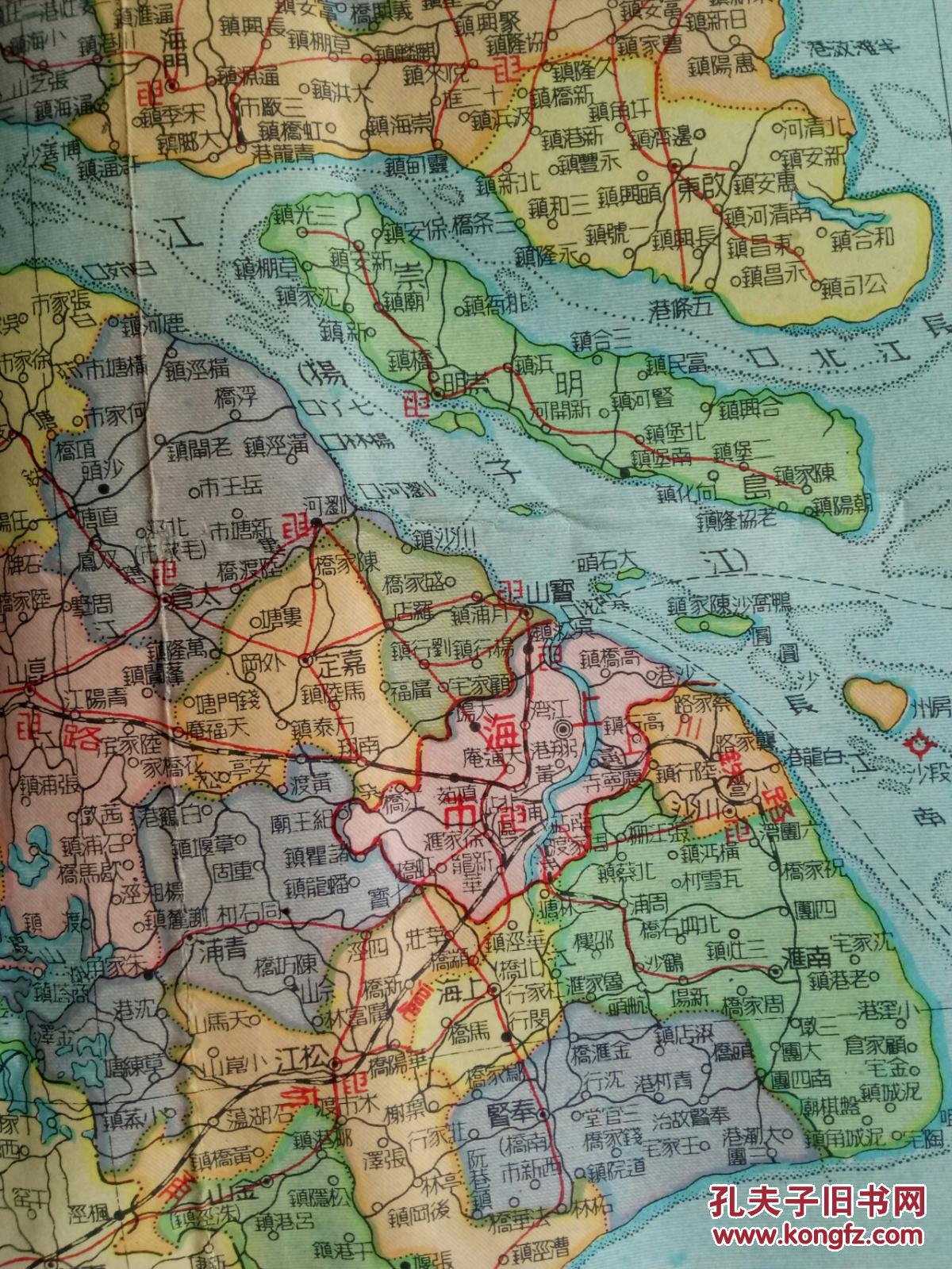 民国老地图,《江苏分县详图》,解放前夕,1949年1月,大图片