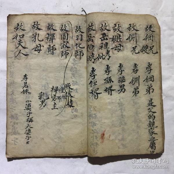 民国宗教手抄本:袱子用书,抱儿子用螟之期