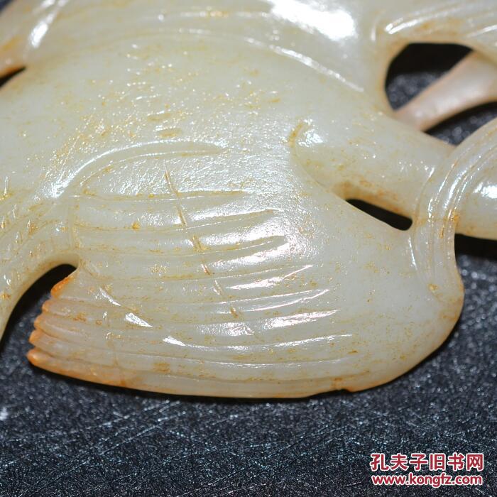 古玉老件 和田玉 古玩 海东青捕鹅饰件