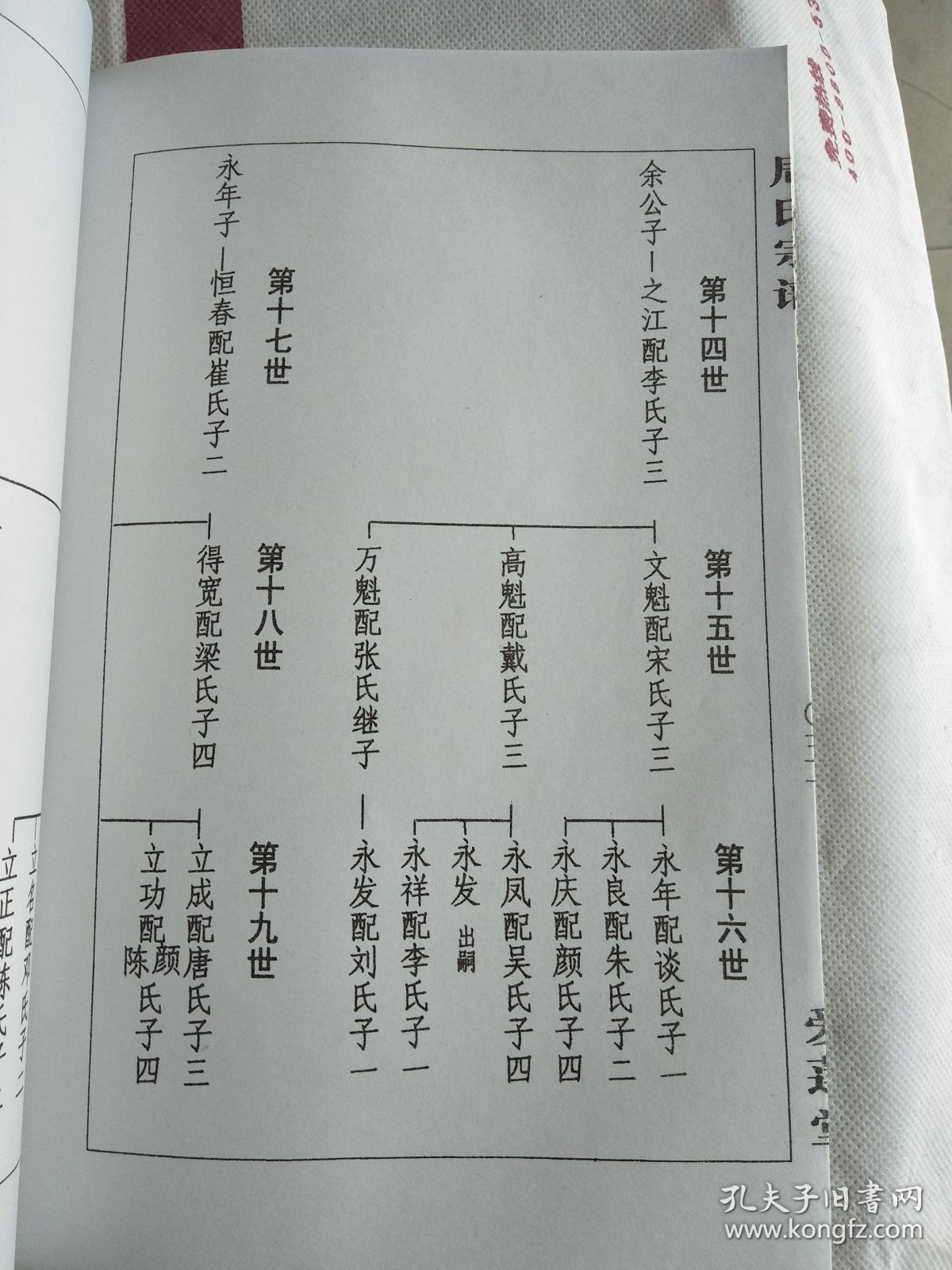 周氏家谱【爱莲堂】建湖周家灶 谦吉公支 双折页 16开