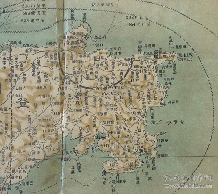 《日独战局地图 》(胶州湾,青岛,威海卫,莱州府,登州府!)彩色版