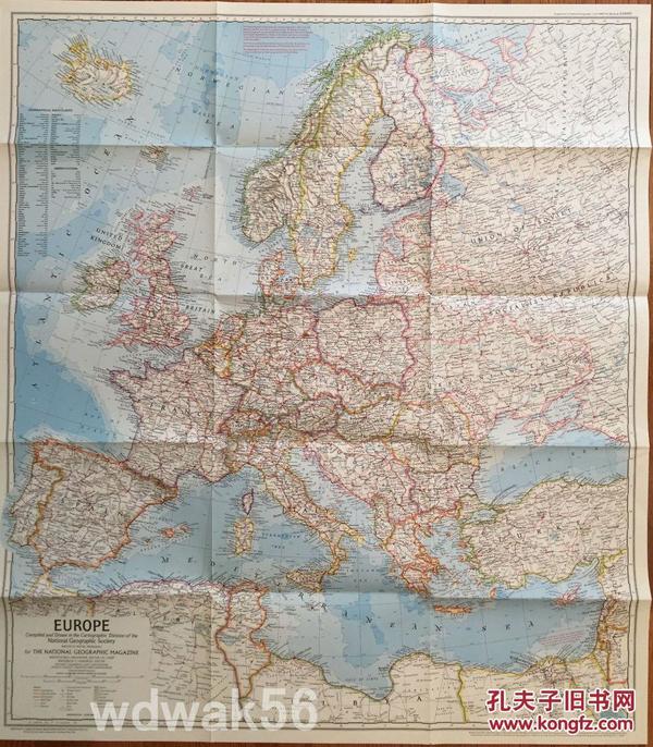 现货national geographic美国国家地理地图1969年6月europe欧洲