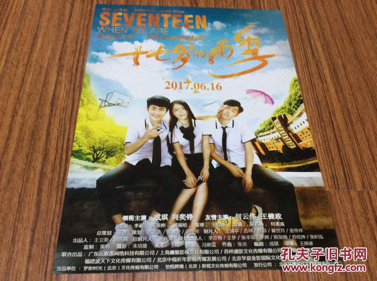十七岁的雨季 电影海报 成琪向奕铮何云伟 2017年6月16日上映