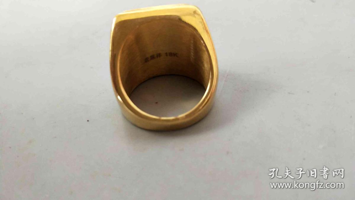 清代天然蓝宝石老凤祥18k戒指