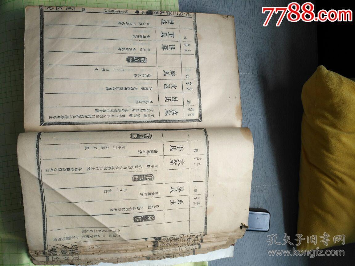 老家谱线装古籍巨本宋氏宗谱宋氏家谱宋氏族谱清代版本共五卷合一厚册