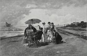 1886年木口木刻版画《海滩》41×28厘米