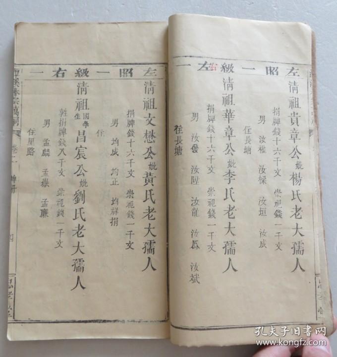 清代木刻本 林氏族谱 潭溪林宗万祠 2册合售 开本阔大