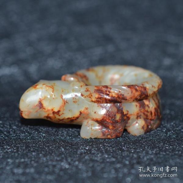 古董古玉 老玉 和田籽料 沁色 羊形器 把件