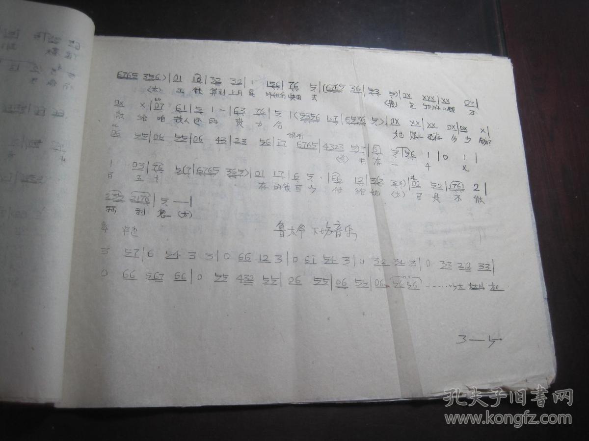1977年油印本晋剧曲谱祥林嫂太原市南郊区文工团