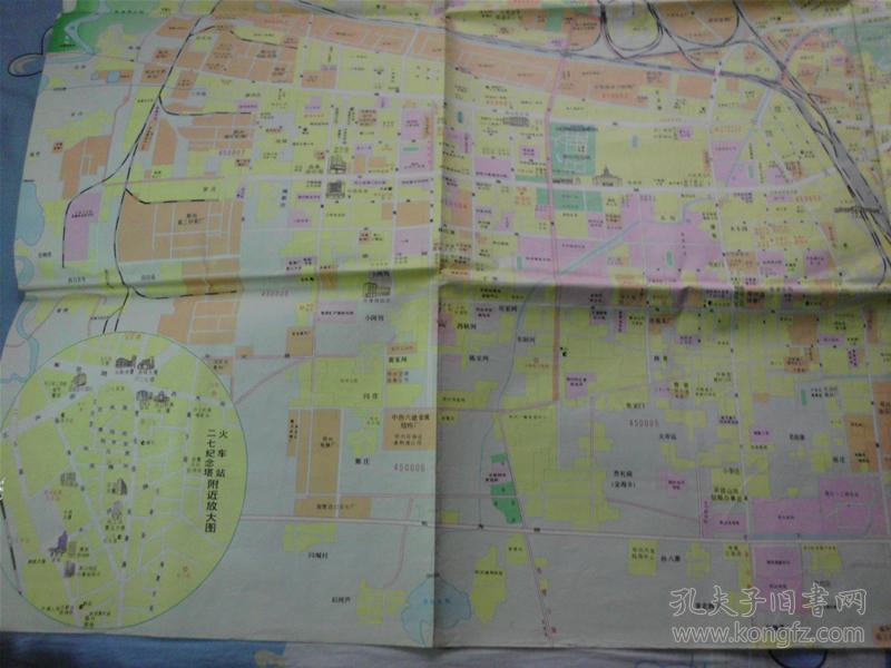 郑州市区地图 1989年版 尺寸105/78厘米