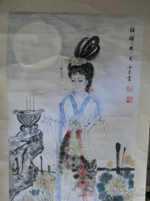 貂蝉拜月国画见图见描述包邮