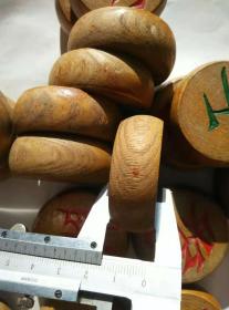 棋子4.8\/1.7cm89年天津产原装木盒标签实木独