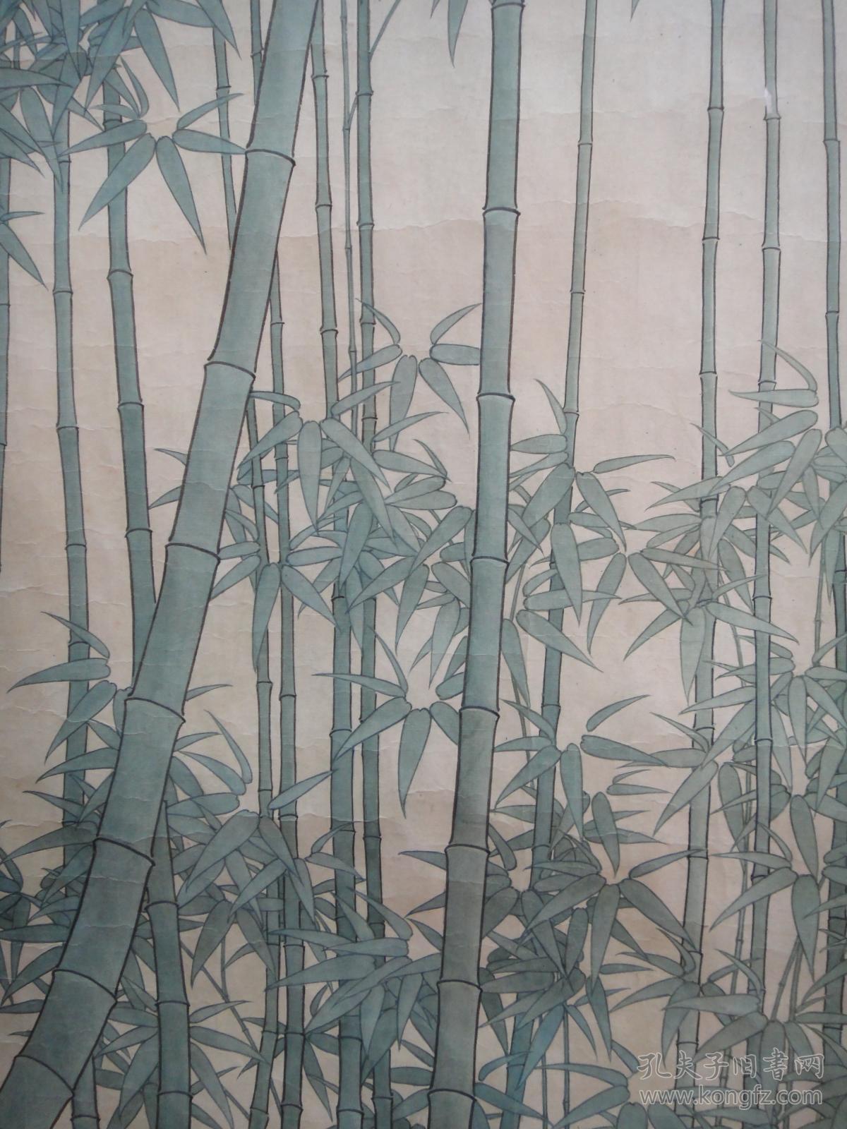 周天民 工笔国画《竹林寿带》