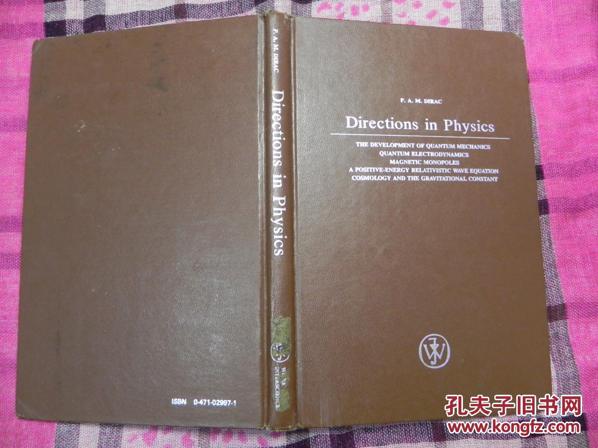 物理学的名著狄拉克的轮滑英文书脊方向线装户外原版运动服图片