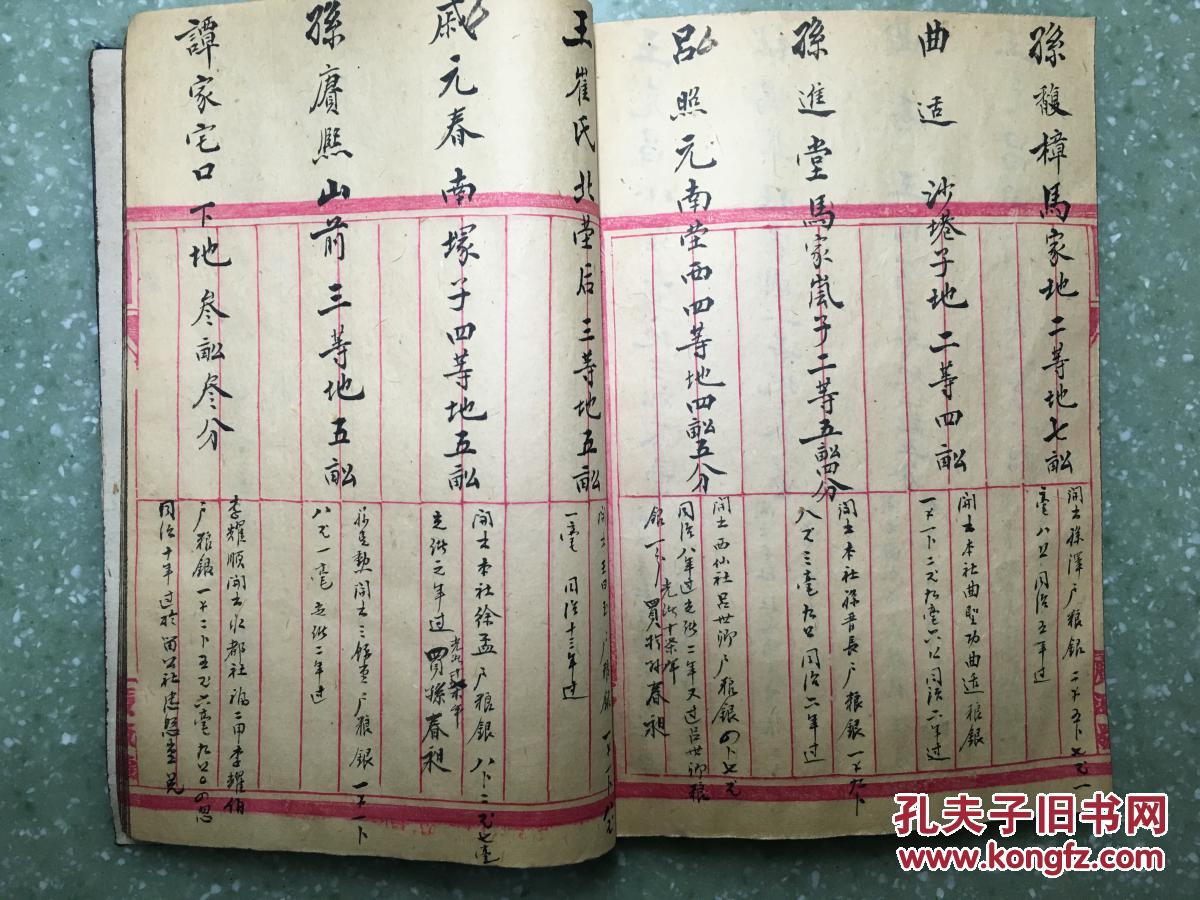 烟台莱山镇孙氏祠堂房基,祭田,粮银总簿(永春堂)一册,孙氏北老茔,祠堂